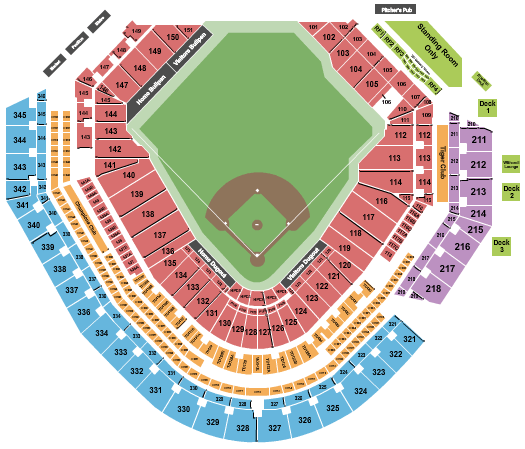 Comerica Park Tigers Seating Chart