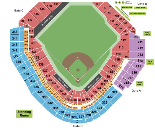 Tigers Seating Chart